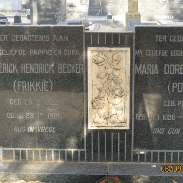 BECKER Frederick Hendrick 1892-1968 &amp; Maria Dorethea POTGIETER 1896-1959
