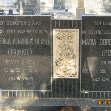 BECKER Frederick Hendrick 1892-1968 &amp; Maria Dorethea POTGIETER 1896-1959