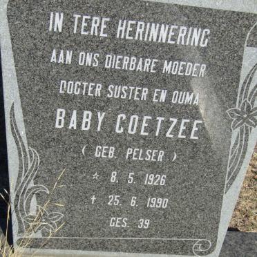 COETZEE Baby nee PELSER 1926-1990