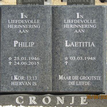 CRONJE Philip 1946-2015 :: CRONJE Laetitia 1948-