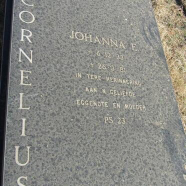 CORNELIUS Johanna E. 1933-1981
