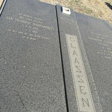 CLAASSEN Jan Hendrik Badenhorst 1906-1987 &amp; Catharina Susanna nee ROODT 1920-1995