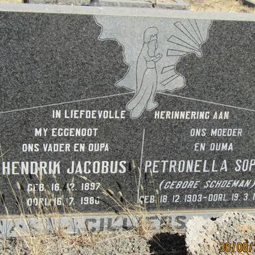 CILLIERS Hendrik Jacobus 1897-1980 &amp; Petronella Sophia SCHOEMAN 1903-1987
