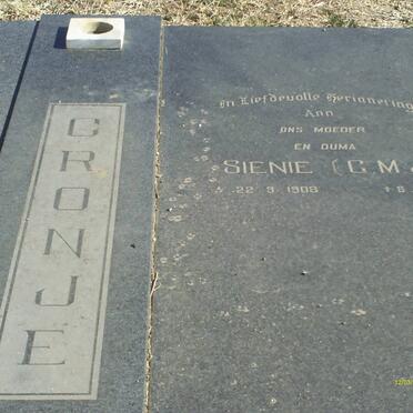 CRONJE J.I. 1904-1987 &amp; G.M.J. 1908-2002