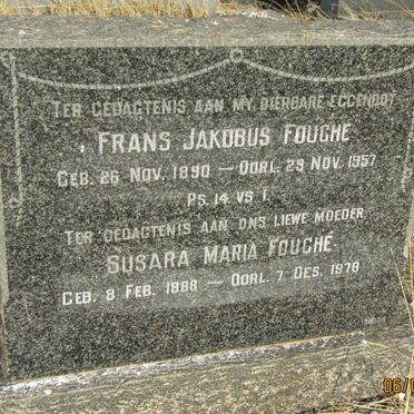 FOUCHE Frans Jakobus 1890-1957 &amp; Susara Maria 1888-1978