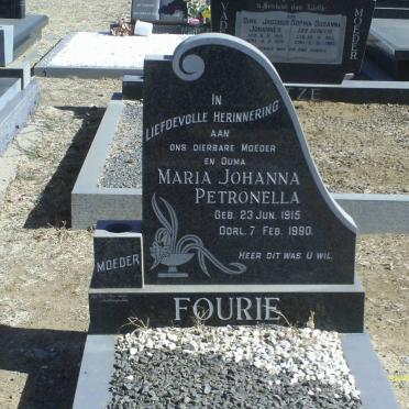 FOURIE Maria Johanna Petronella 1915-1990