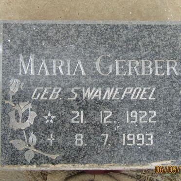 GERBER Maria nee SWANEPOEL 1922-1993