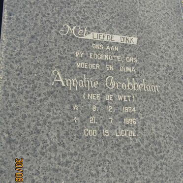 GROBBELAAR Annatjie nee DE WET 1934-1986