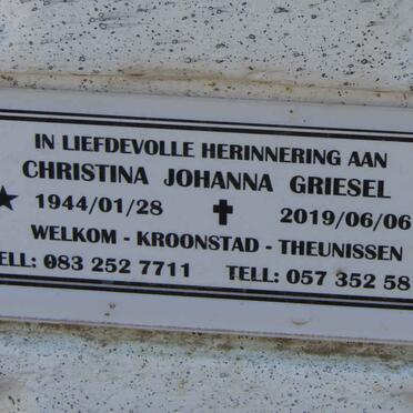 GRIESEL Christina Johanna 1944-2019