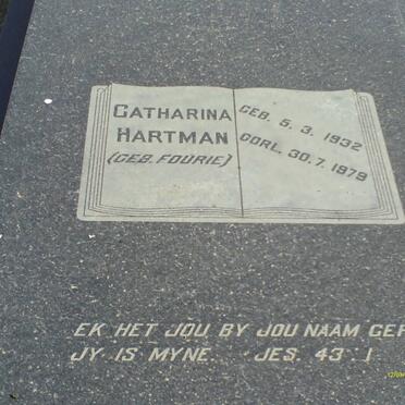 HARTMAN Catharina nee FOURIE 1932-1979