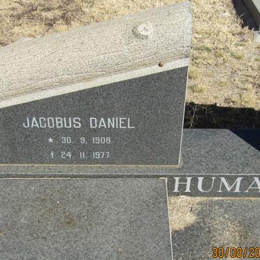 HUMAN Jacobus Daniel 1908-1977 &amp; Susanna Hendrika Barendina DE KLERK 1911-1984