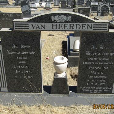 HEERDEN Johannes Jacobus, van 1904- &amp; Francina Maria ACKERMAN 1908-1970