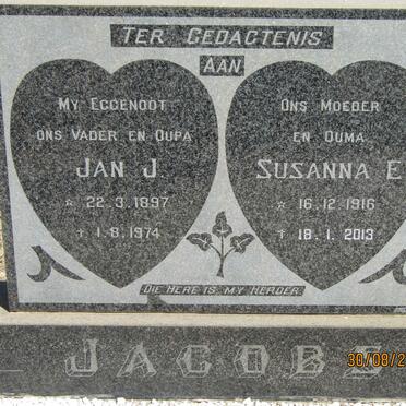 JACOBS Jan J. 1897-1974 &amp; Susanna E. 1916-2013