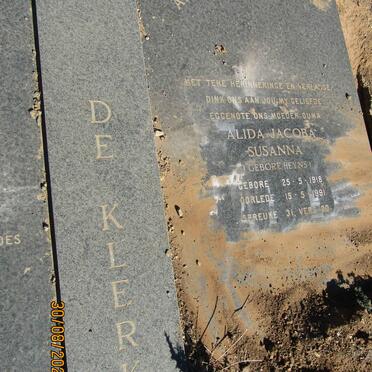 KLERK Barend Jacobus, de 1914-1993 &amp; Alida Jacoba Susanna HEYNS 1918-1991