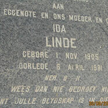LINDE Dirk Cornelis 1890-1984 &amp; Ida 1905-1981