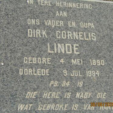 LINDE Dirk Cornelis 1890-1984 &amp; Ida 1905-1981