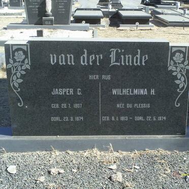 LINDE Jasper C., van der 1907-1974 &amp; Wilhelmina H. DU PLESSIS 1913-1974
