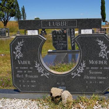 LUBBE Gert Francois 1924-1987 &amp; Susanna Adriana GRIESEL 1927-