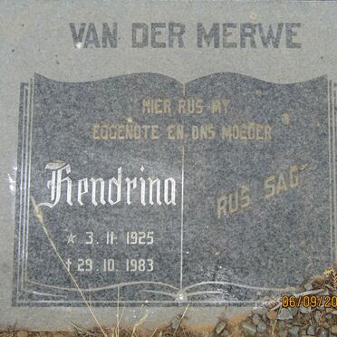MERWE Hendrina, van der 1925-1983