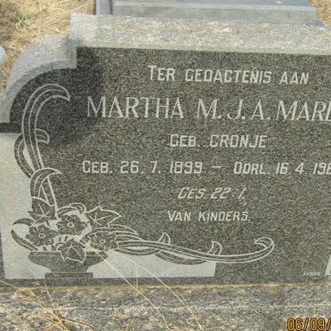 MAREE Petrus H. 1903- &amp; Martha M.J.A. CRONJE 1899-1964