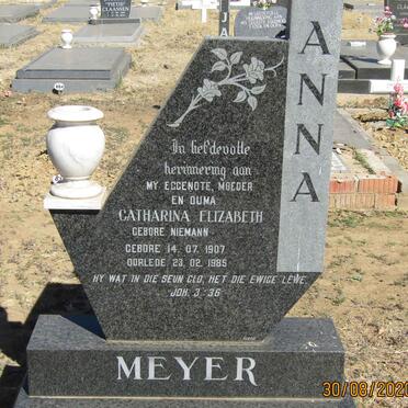 MEYER Catharina Elizabeth nee NIEMANN 1907-1985