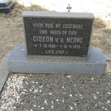 MERWE Gideon, v.d. 1889-1975