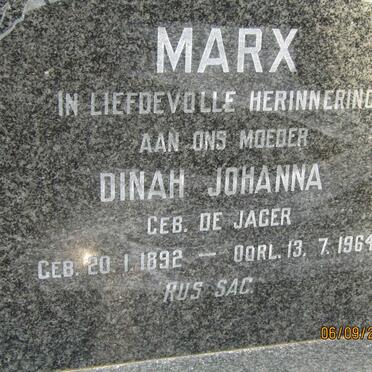 MARX Dinah Johanna nee DE JAGER 1892-1964