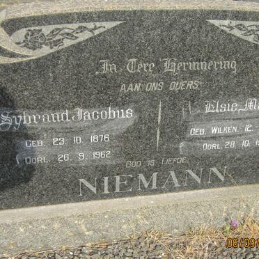 NIEMANN Sybrand Jacobus 1876-1962 &amp; Elsie Maria WILKEN 1882-1970