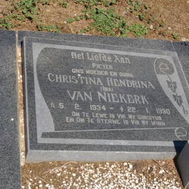 NIEKERK Christina Hendrina, van 1934-1990