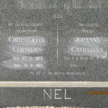 NEL Christoffel Cornelius 1923-1967 &amp; Johanna Catharina V.D. BERG 1928-
