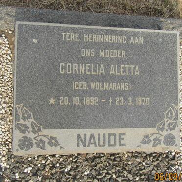 NAUDE Cornelia Aletta nee WOLMARANS 1892-1970