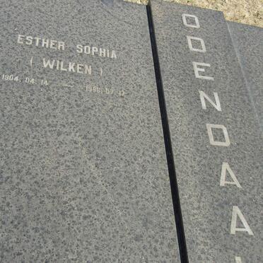 ODENDAAL Jacobus Johannes 1906-1996 &amp; Esther Sophia WILKEN 1904-1996