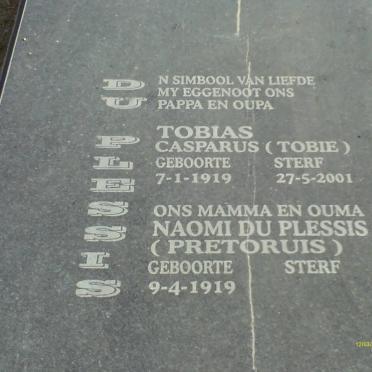 PLESSIS Tobias Casparus, du 1919-2001 &amp; Naomi PRETORIUS 1919-