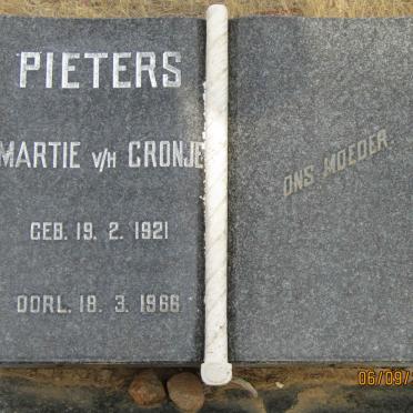PIETERS Martie voorheen CRONJE 1921-1966