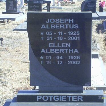 POTGIETER Joseph Albertus 1925-2001 &amp; Ellen Albertha 1926-2002
