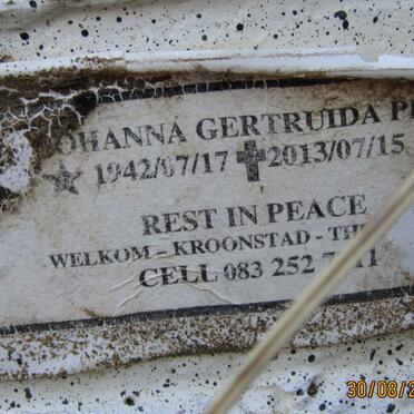 PR?? Johanna Gertruida 1942-2013