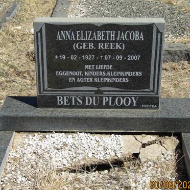 PLOOY Anna Elizabeth Jacoba, du nee REEK 1927-2007