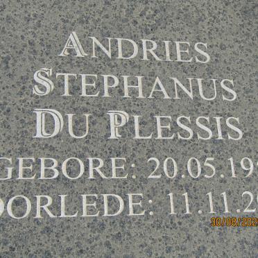 PLESSIS Andries Stephanus, du 1954-2011 &amp; Anna Cornelia Jacomina 1955-