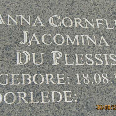 PLESSIS Anna Cornelia Jacomina, du 1955-