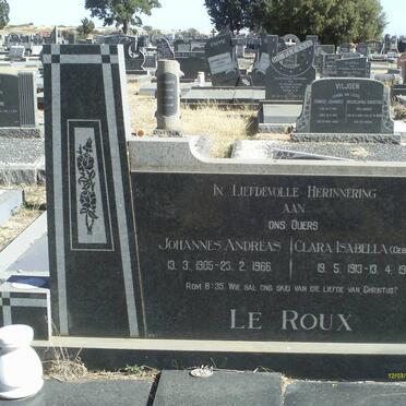 ROUX Johannes Andreas, le 1905-1966 &amp; Clara Isabella COERTZEN 1913-1966