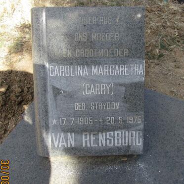 RENSBURG Carolina Margaretha, van nee STRYDOM 1905-1975