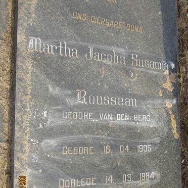 ROUSSEAU Martha Jacoba Susanna nee VAN DEN BERG 1905-1984