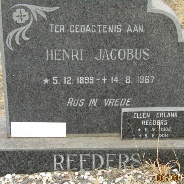 REEDERS Henri Jacobus  1899-1967 &amp; Ellen Erlank REEDERS 1902-1994