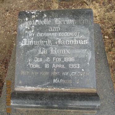 ROUX Hendrik Jacobus, le 1896-1963