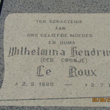 ROUX David Johannes, le 1880-1972 &amp; Wilhelmina Hendrina CRONJE 1888-1984