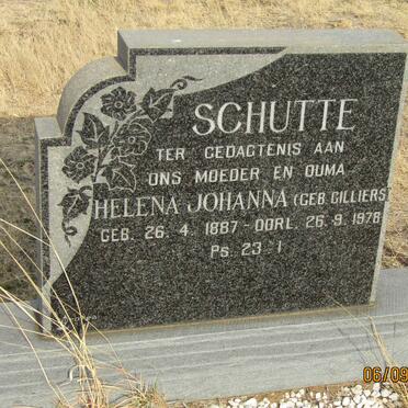 SCHUTTE Helena Johanna CILLIERS 1887-1978
