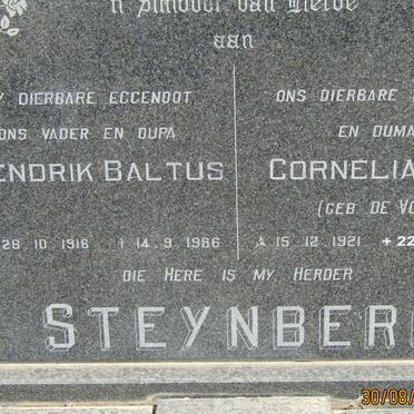 STEYNBERG Hendrik Baltus 191?-1986 &amp; Cornelia M.M. DE VOS 1921-2009