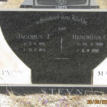 STEYN Jacobus F. 1891-1975 &amp; Hendrina C. 1898-1992