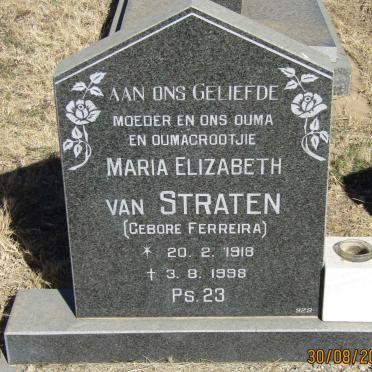 STRATEN Maria Elizabeth, van nee FERREIRA 1918-1998