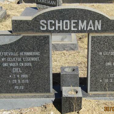 SCHOEMAN Giel 1906-1979 &amp; Lettie DE BRUYN 1910-1992
